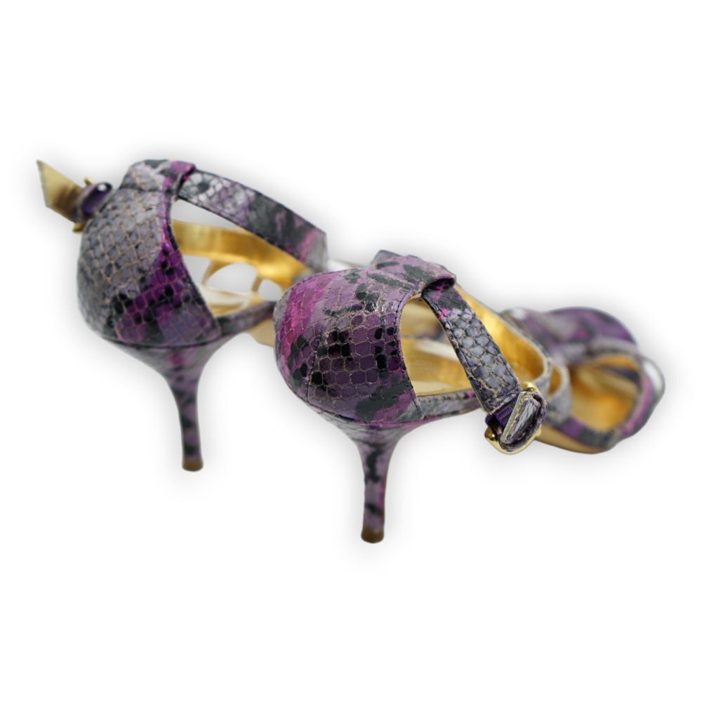 COACH Shoes Purple/Pink Python Strappy Heels Size 6B Women's - Picture 8 of 12